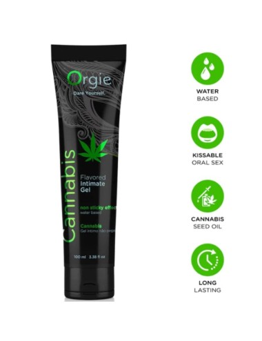 ORGIE - TUBO LUBRIFICANTE ALLA CANNABIS GEL INTIMO A BASE DE ACQUA BACIABILE 100 ML