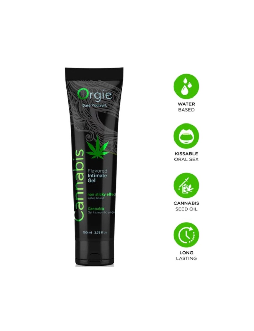 ORGIE - TUBO LUBRIFICANTE ALLA CANNABIS GEL INTIMO A BASE DE ACQUA BACIABILE 100 ML