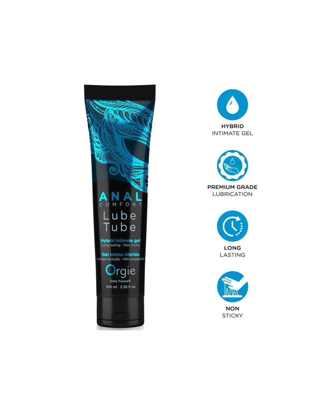ORGIE - TUBO LUBRIFICANTE ANAL COMFORT GEL IBRIDO INTIMO PER SESSO ANALE 100 ML