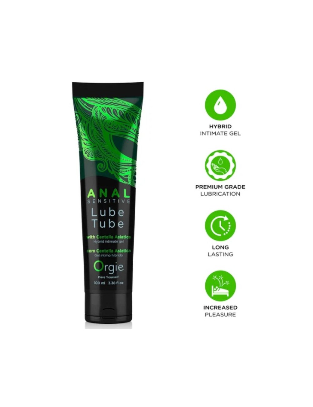 ORGIE - TUBO LUBRIFICANTE ANALE GEL IBRIDO SENSITIVO PER SESSO ANALE 100 ML