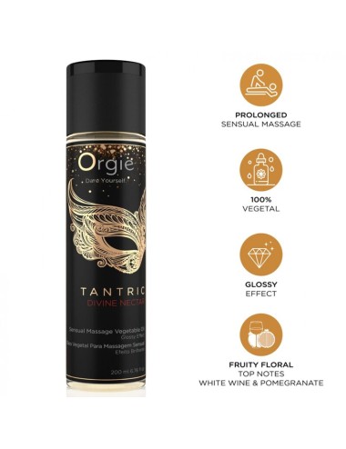 ORGIE - NETTARE DIVINO TANTRA OLIO VEGETALE PER MASSAGGI SENSUALI 200 ML