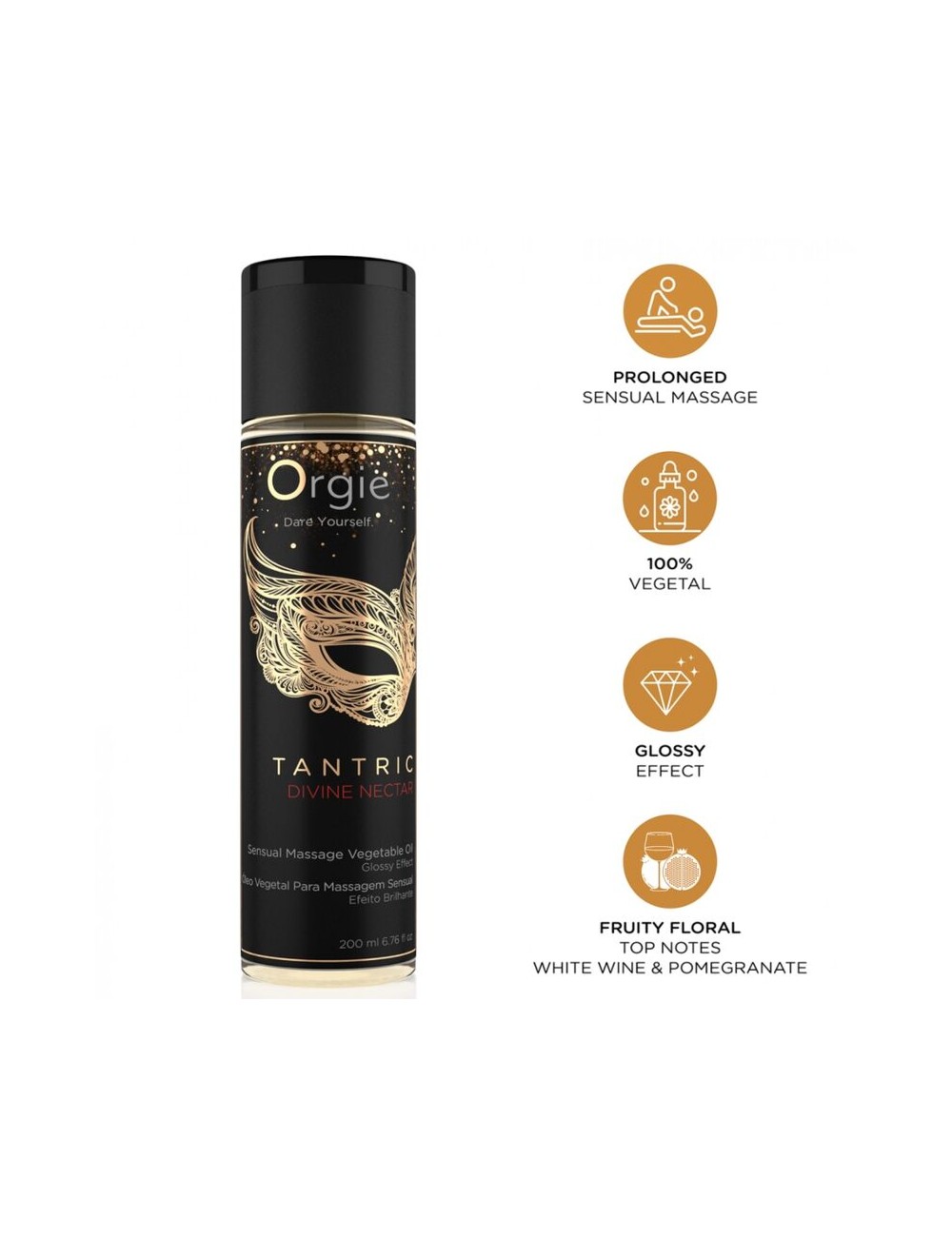 ORGIE - NETTARE DIVINO TANTRA OLIO VEGETALE PER MASSAGGI SENSUALI 200 ML