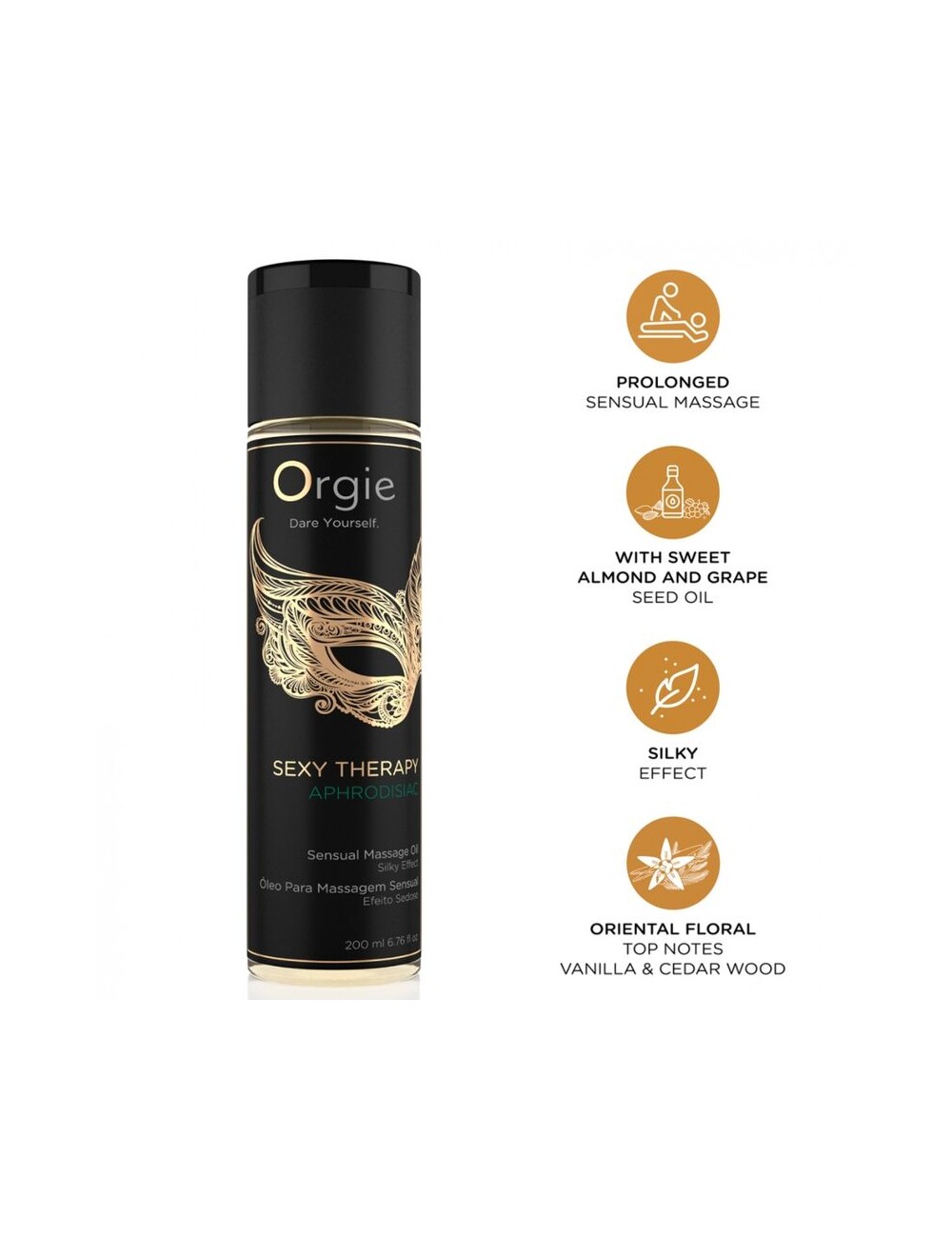 ORGIE - OLIO DA MASSAGGIO SENSUALE AFRODISICO PER UNA TERAPIA SEXY 200 ML