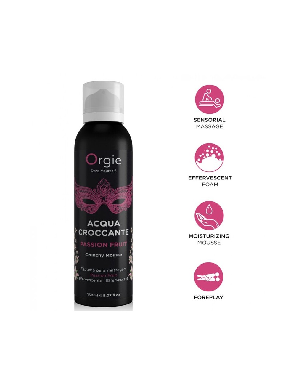 ORGIE - ACQUA CROCCANTE MOUSSE DA MASSAGGIO CROCCANTE AL FRUTTO DELLA PASSIONE 150 ML