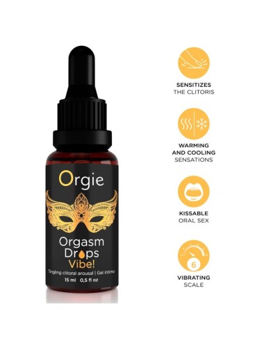 ORGIE - ORGASM DROPS VIBE! VIBRAZIONE CLITORIDEA VIBRANTE 15 ML