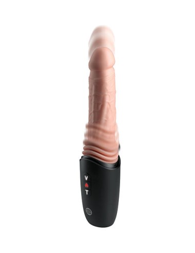 KING COCK PLUS - DILDO IN SILICONE PRO CON PROTEZIONE, VIBRAZIONE E LUCE RISCALDANTE, 12,7 CM