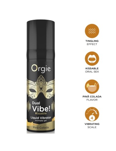 ORGIE - DOPPIA VIBRA! PIÑA COLADA KISSABLE VIBRATORE LIQUIDO 15 ML