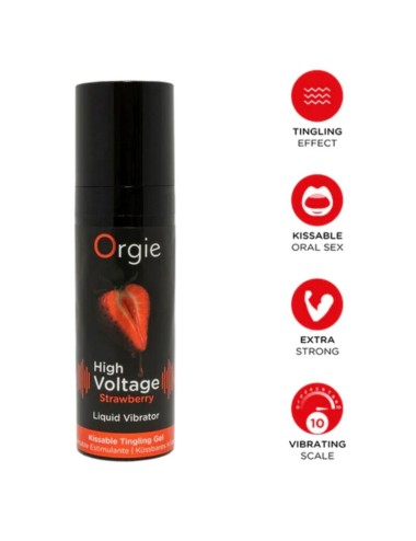 ORGIE - VIBRATORE LIQUIDO AD ALTA TENSIONE AL GUSTO DI FRAGOLA EXTRA FORTE E BACIABECILLE 15 ML