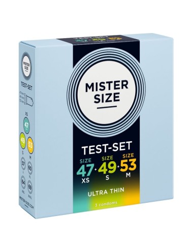 MISTER SIZE - CONFEZIONE CAMPIONE PRESERVATIVI MISURA 47-49-53 MM (3 UNITÀ)