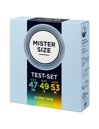 MISTER SIZE - CONFEZIONE CAMPIONE PRESERVATIVI MISURA 47-49-53 MM (3 UNITÀ)