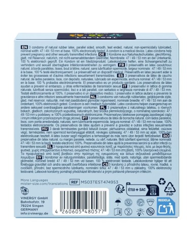 MISTER SIZE - CONFEZIONE CAMPIONE PRESERVATIVI MISURA 47-49-53 MM (3 UNITÀ)