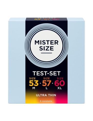 MISTER SIZE - CAMPIONE CONFEZIONE PRESERVATIVI MISURA 53-57-60 MM (3 UNITÀ)