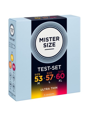 MISTER SIZE - CAMPIONE CONFEZIONE PRESERVATIVI MISURA 53-57-60 MM (3 UNITÀ)