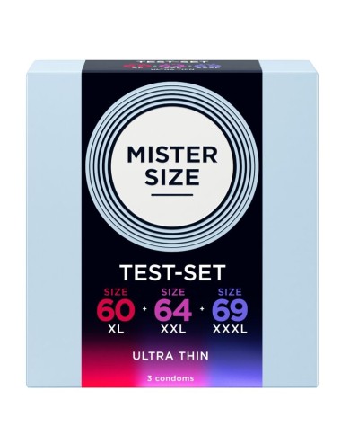 MISTER SIZE - CAMPIONE CONFEZIONE PRESERVATIVI MISURA 60-64-69 MM (3 UNITÀ)