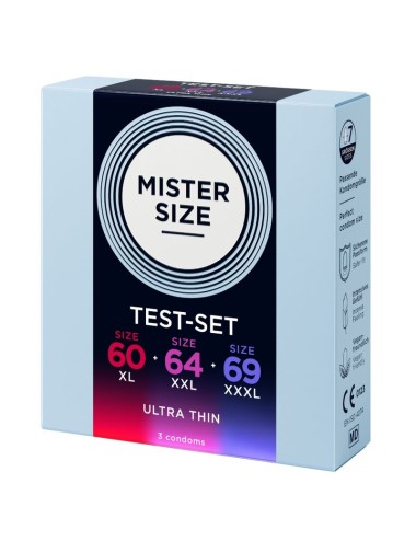MISTER SIZE - CAMPIONE CONFEZIONE PRESERVATIVI MISURA 60-64-69 MM (3 UNITÀ)