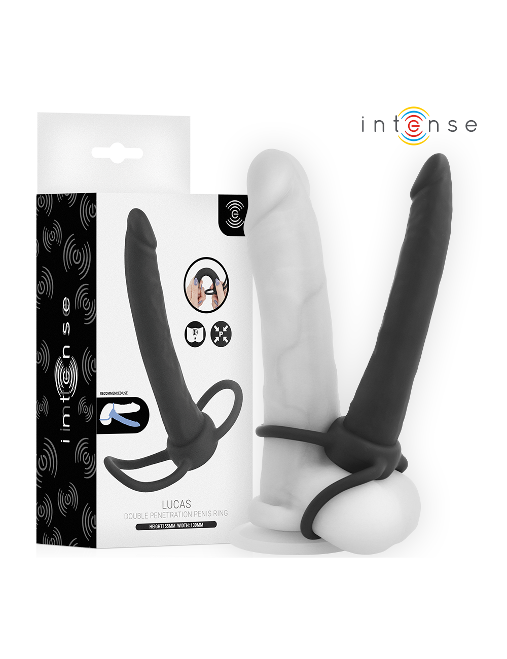 INTENSE - LUCAS DILDO ANALE CON ANELLO PER PENE E TESTICOLI IN SILICONE