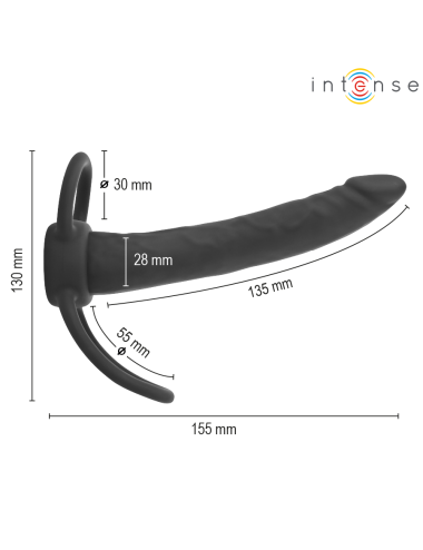 INTENSE - LUCAS DILDO ANALE CON ANELLO PER PENE E TESTICOLI IN SILICONE