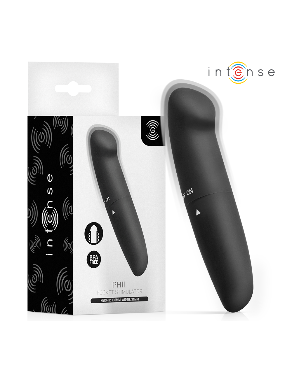 INTENSE - VIBRATORE PER IL PUNTO G PHIL NERO 13 CM