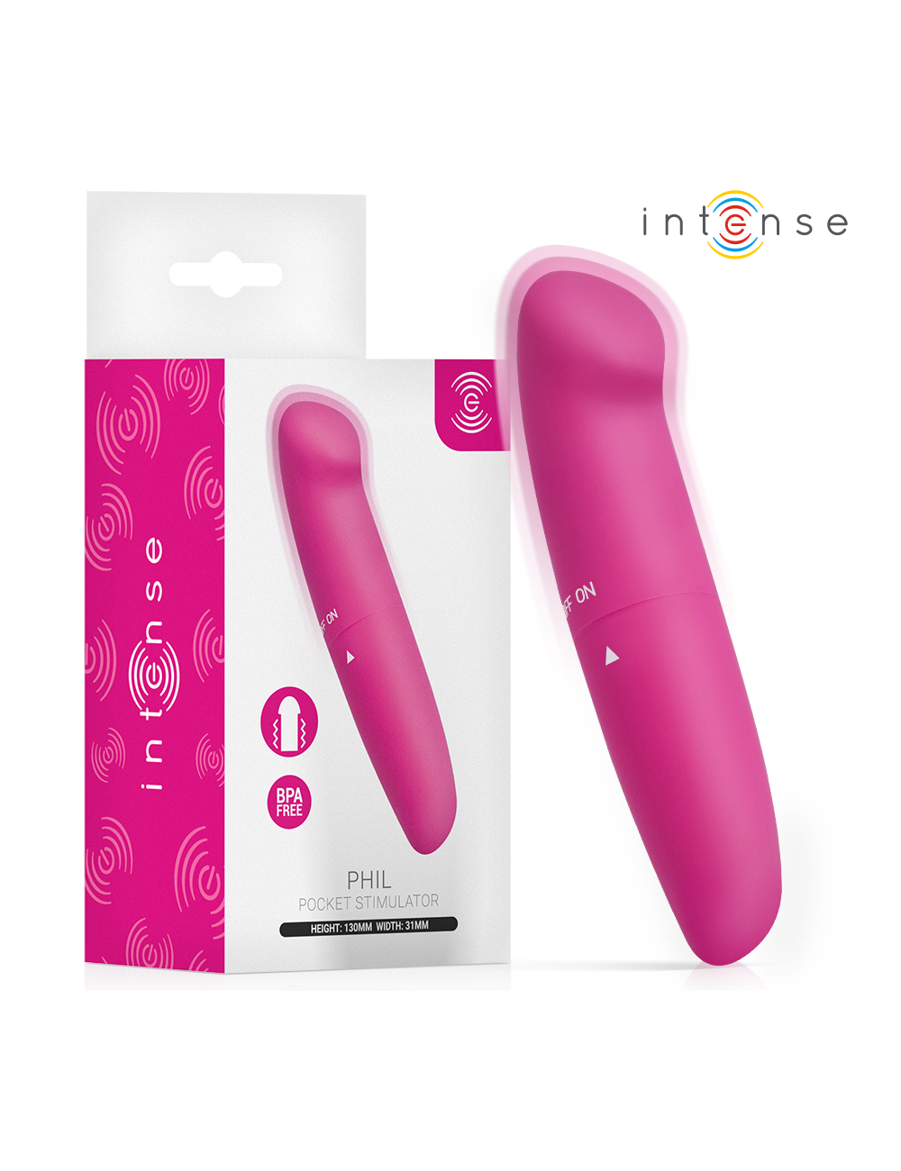 INTENSE - VIBRATORE PER IL PUNTO G PHIL ROSA 13 CM