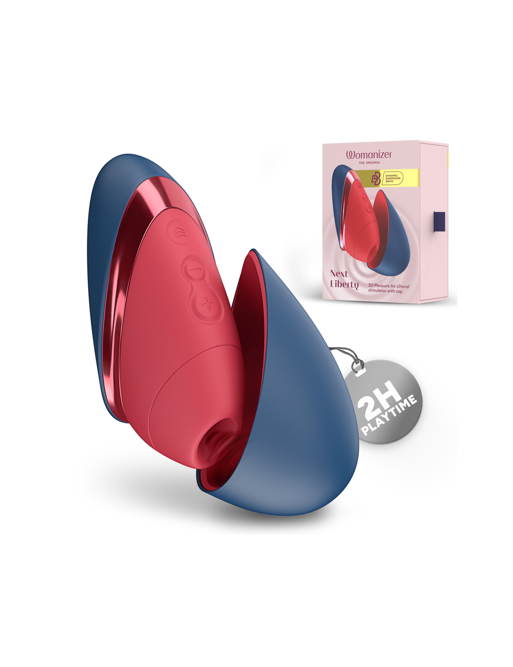 WOMANIZER - NEXT LIBERTY 3D PLEASURE AIR STIMOLATORE CLITORIDEO BLU/ROSSO