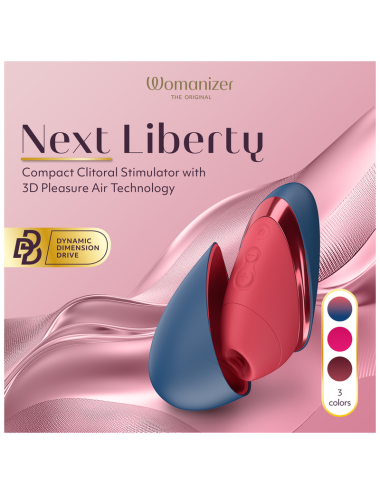 WOMANIZER - NEXT LIBERTY 3D PLEASURE AIR STIMOLATORE CLITORIDEO BLU/ROSSO