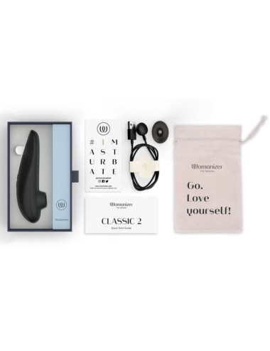 WOMANIZER - STIMOLATORE CLITORIDEO A SUZIONE CLASSICO 2, 10 LIVELLI DI INTENSITÀ, NERO