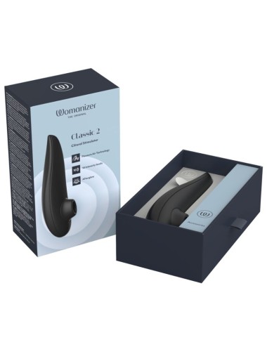 WOMANIZER - STIMOLATORE CLITORIDEO A SUZIONE CLASSICO 2, 10 LIVELLI DI INTENSITÀ, NERO