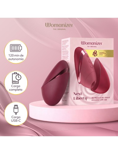 WOMANIZER - STIMOLATORE CLITORIDEO A SUZIONE 14 LIVELLI DI INTENSITÀ BORDEAUX