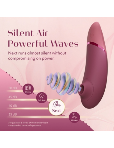 WOMANIZER - STIMOLATORE CLITORIDEO A SUZIONE DI NEXT, 14 LIVELLI DI INTENSITÀ, ROSA SCURO