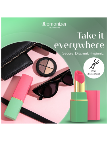 WOMANIZER - STIMOLATORE CLITORIDEO A SUCCHIATURA, 6 LIVELLI DI INTENSITÀ, VERDE E ROSA