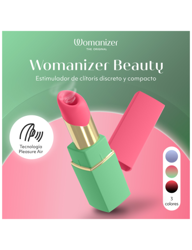 WOMANIZER - STIMOLATORE CLITORIDEO A SUCCHIATURA, 6 LIVELLI DI INTENSITÀ, VERDE E ROSA