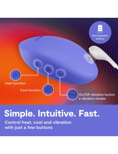 WE-VIBE - VIBRATORE RISCALDANTE E RAFFREDDANTE A TEMPERATURA INTENSIVA, COLORE BLU LAVANDA