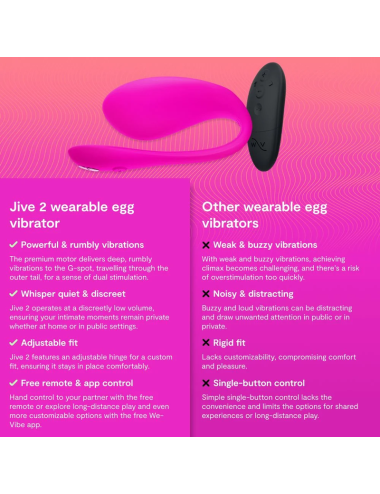 WE-VIBE - JIVE 2 VIBRATORE A UOVO INDOSSABILE ROSA ELETTRICO