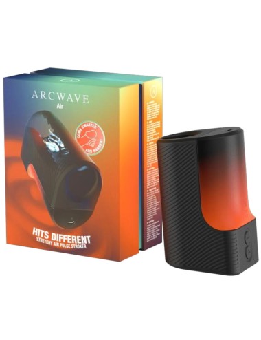 ARCWAVE - AIR MASTURBATORE MASCHILE ELASTICO CON IMPULSI D'ARIA E 6 LIVELLI DI INTENSITÀ NERO